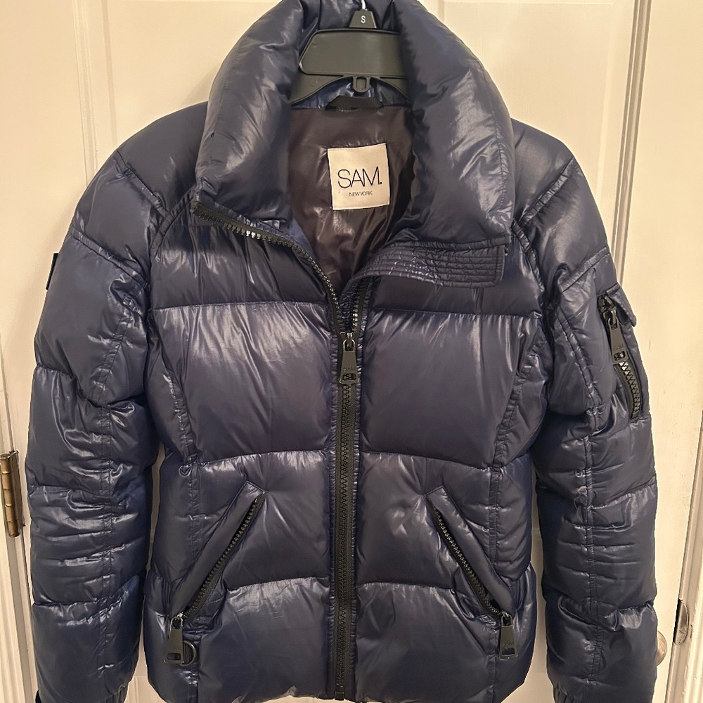 SAM. New York Puffer Jacket Size Small Midnight Freestyle Goose Down Coat